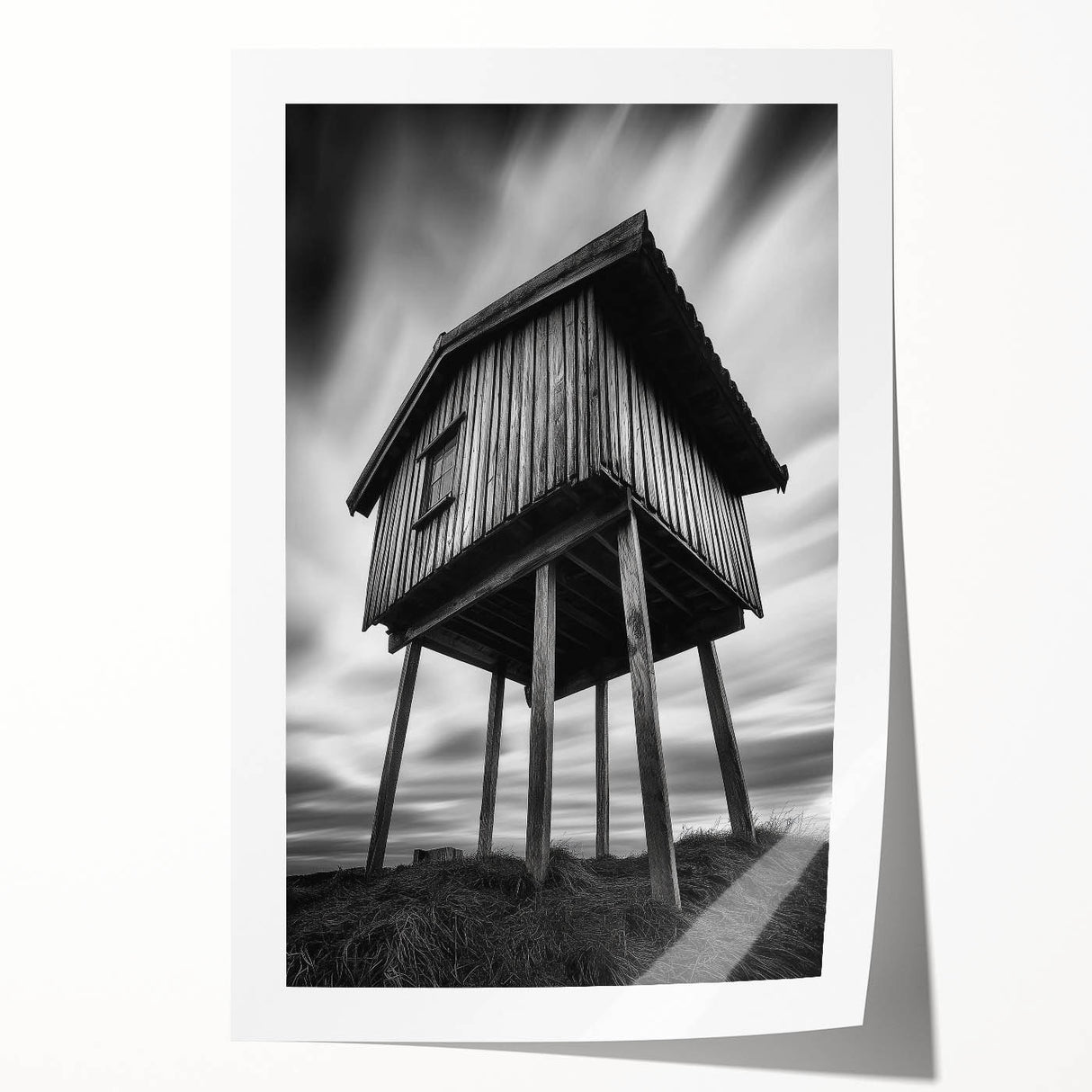 Extra large rolled print of a detailed architectural drawing in monochrome, ideal for art wall dining room.