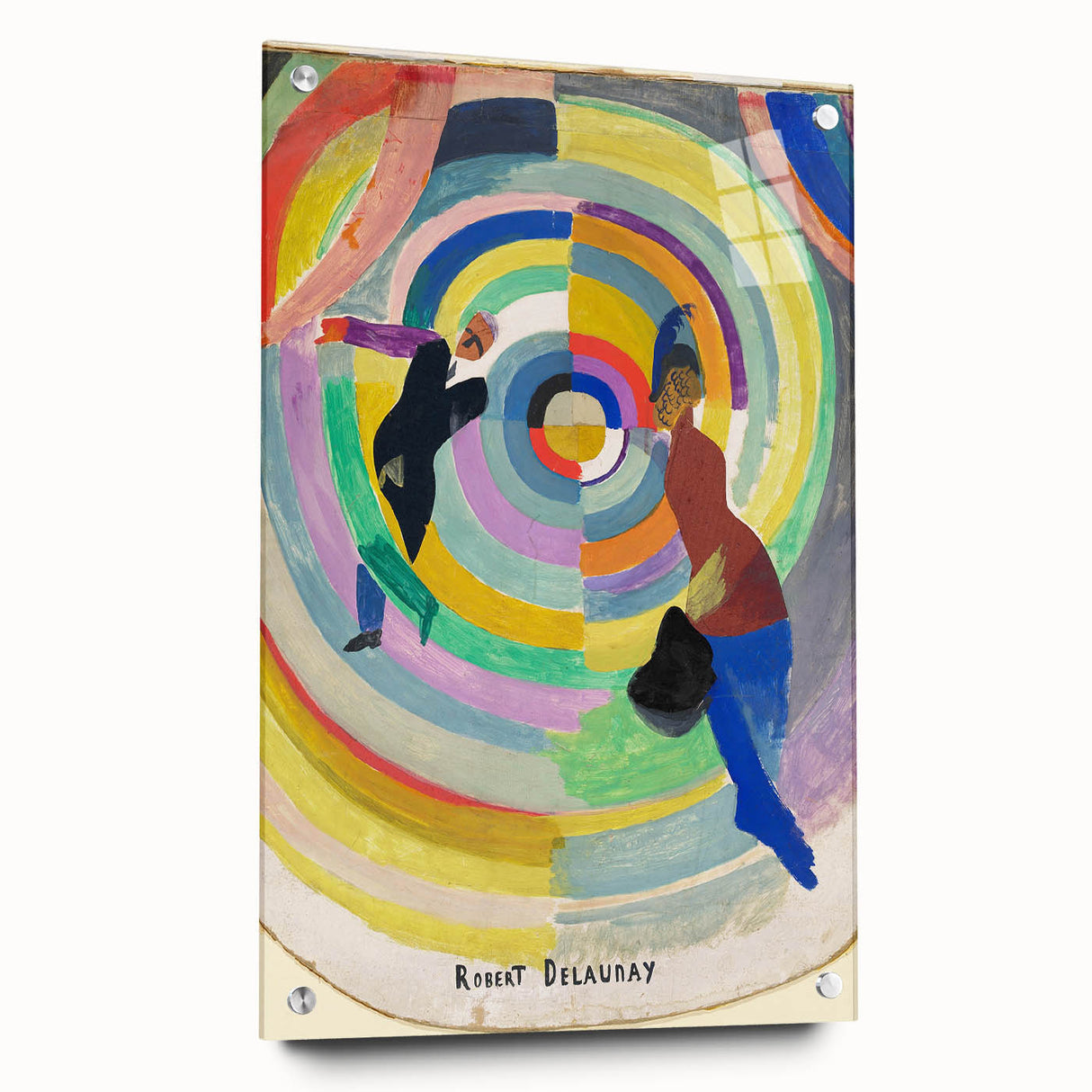 Dynamic Colorful Cubism Art - Abstract Circle and Figures Wall Decor