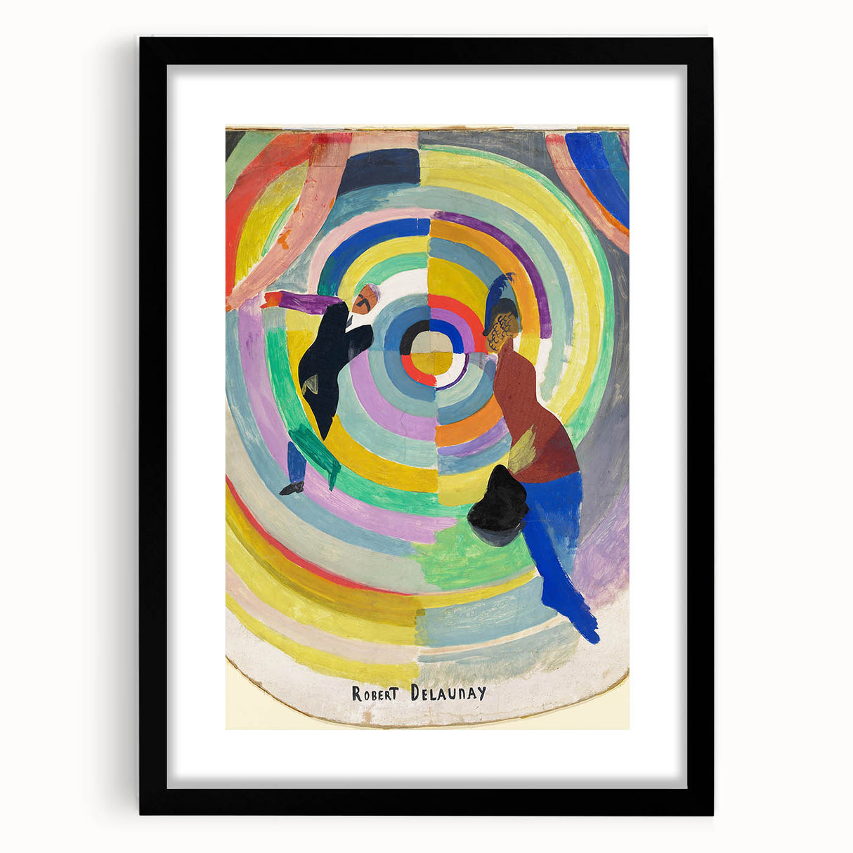 Dynamic Colorful Cubism Art - Abstract Circle and Figures Wall Decor