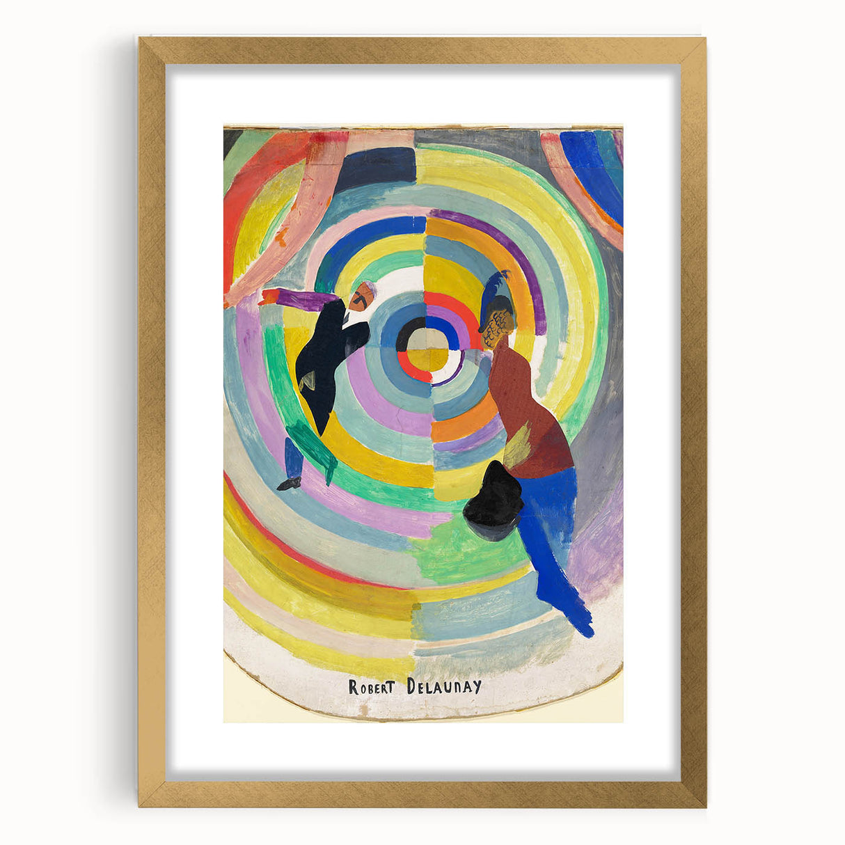 Dynamic Colorful Cubism Art - Abstract Circle and Figures Wall Decor