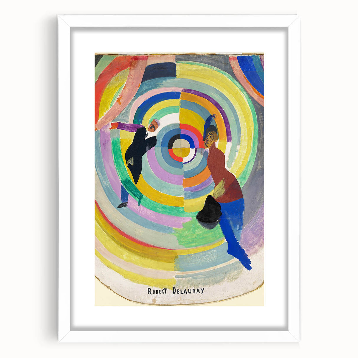 Dynamic Colorful Cubism Art - Abstract Circle and Figures Wall Decor