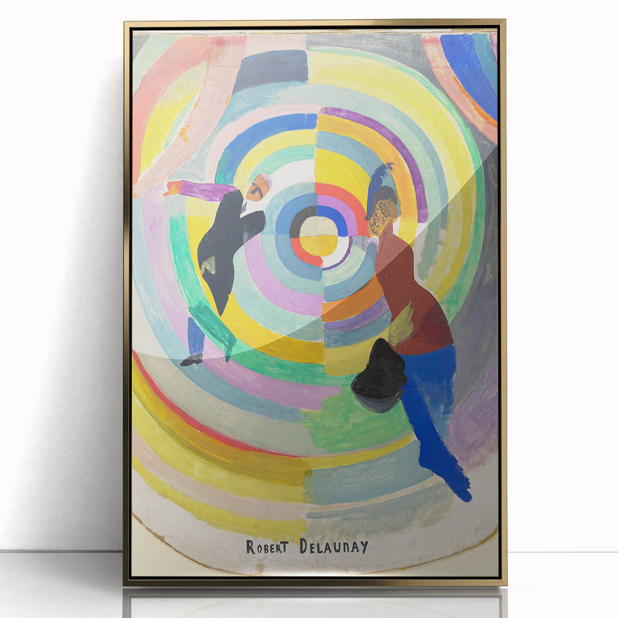 Dynamic Colorful Cubism Art - Abstract Circle and Figures Wall Decor