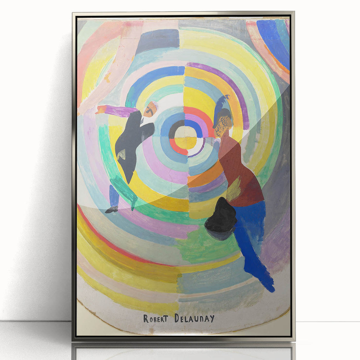 Dynamic Colorful Cubism Art - Abstract Circle and Figures Wall Decor
