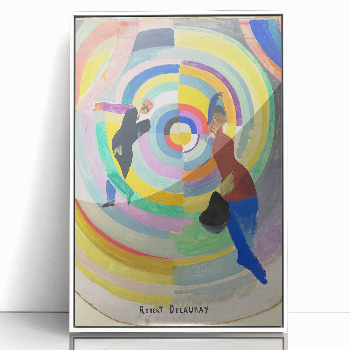 Dynamic Colorful Cubism Art - Abstract Circle and Figures Wall Decor