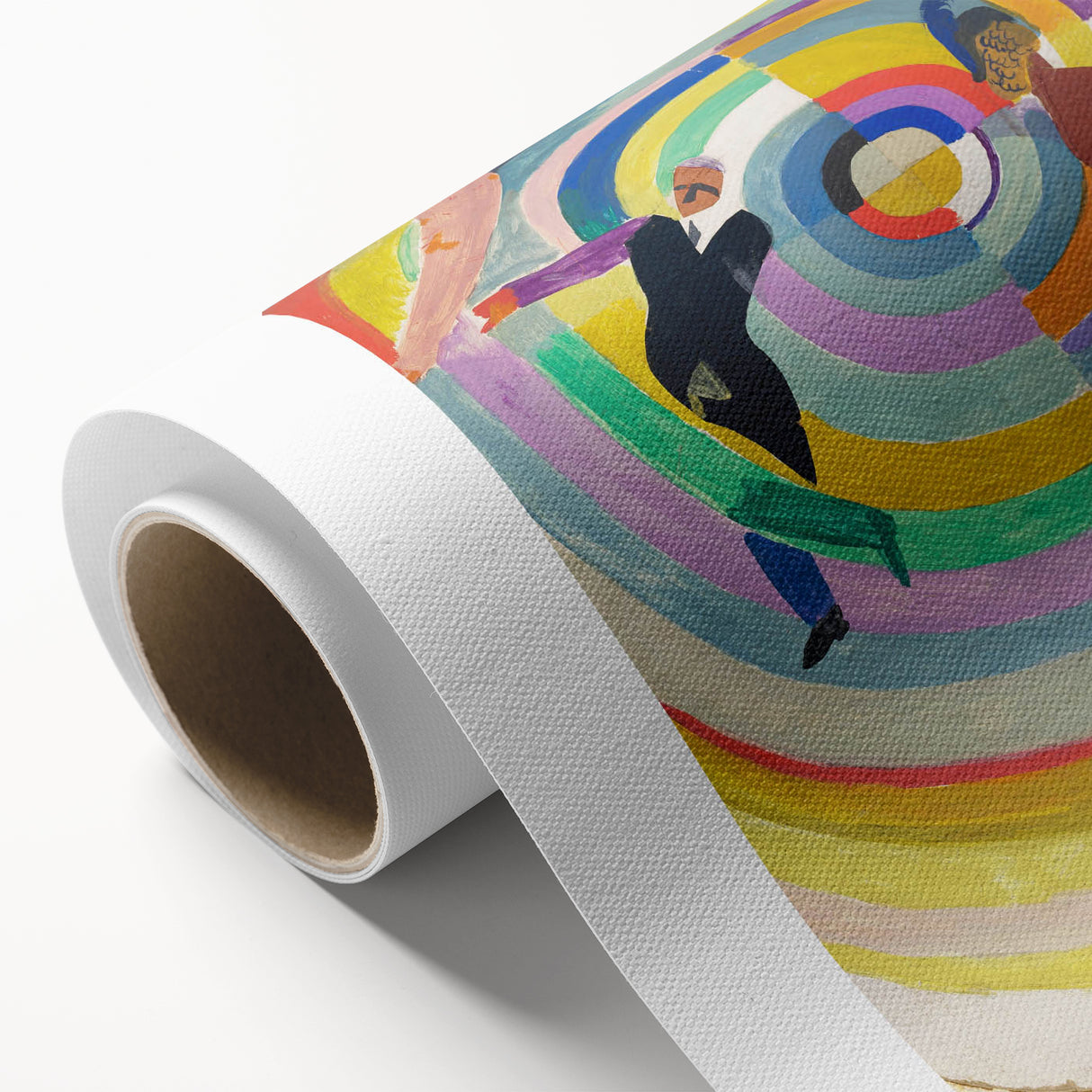 Dynamic Colorful Cubism Art - Abstract Circle and Figures Wall Decor