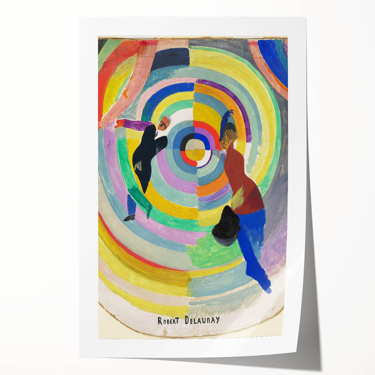 Dynamic Colorful Cubism Art - Abstract Circle and Figures Wall Decor