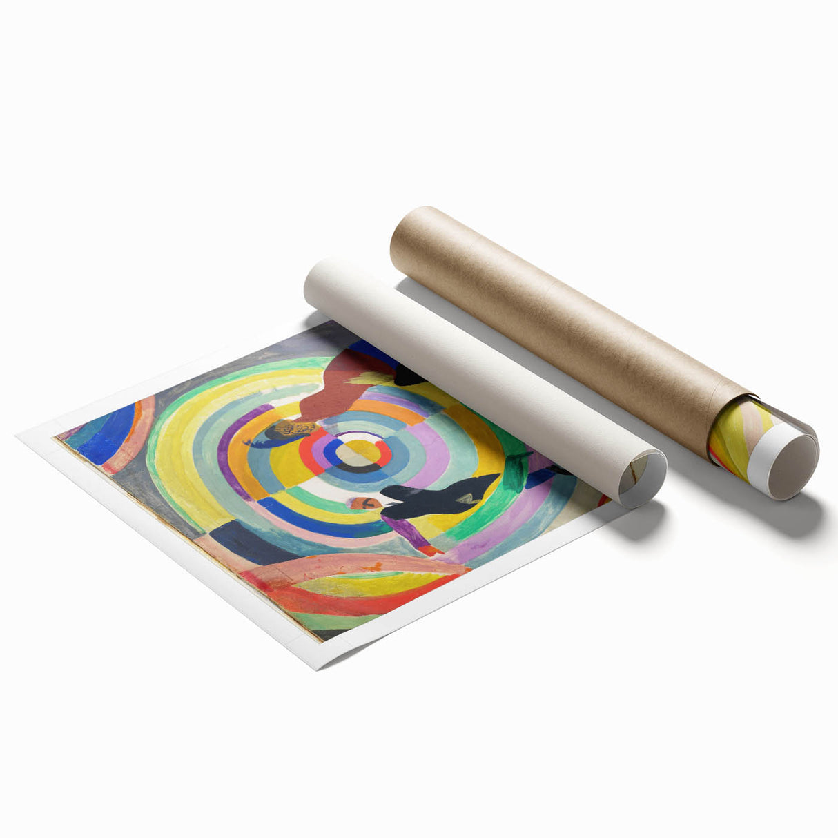 Dynamic Colorful Cubism Art - Abstract Circle and Figures Wall Decor