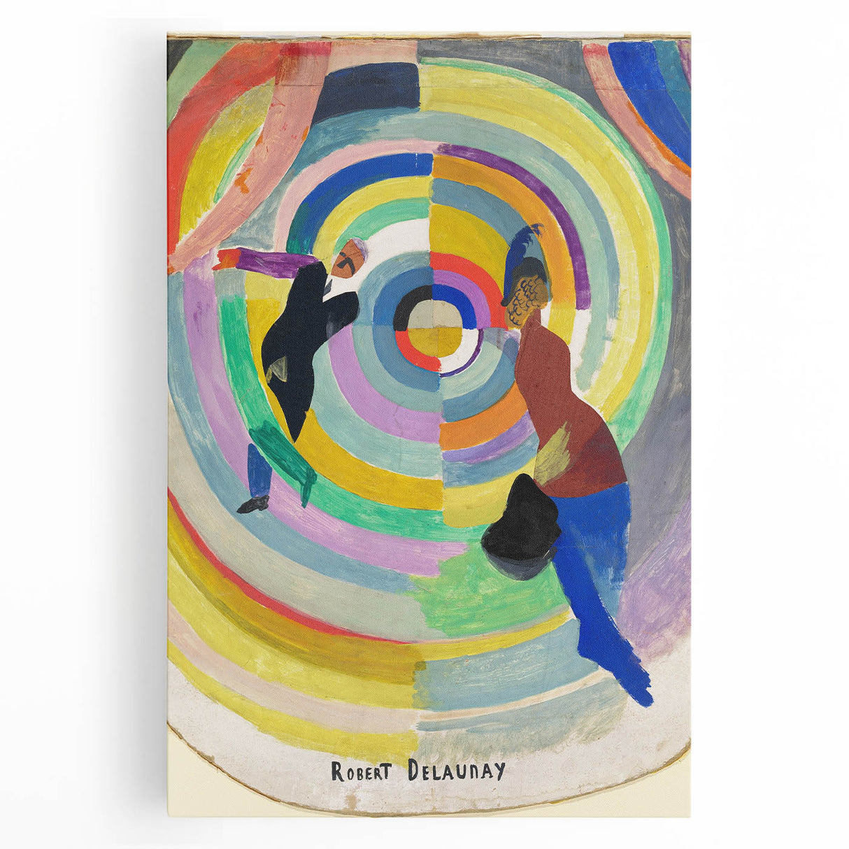 Dynamic Colorful Cubism Art - Abstract Circle and Figures Wall Decor