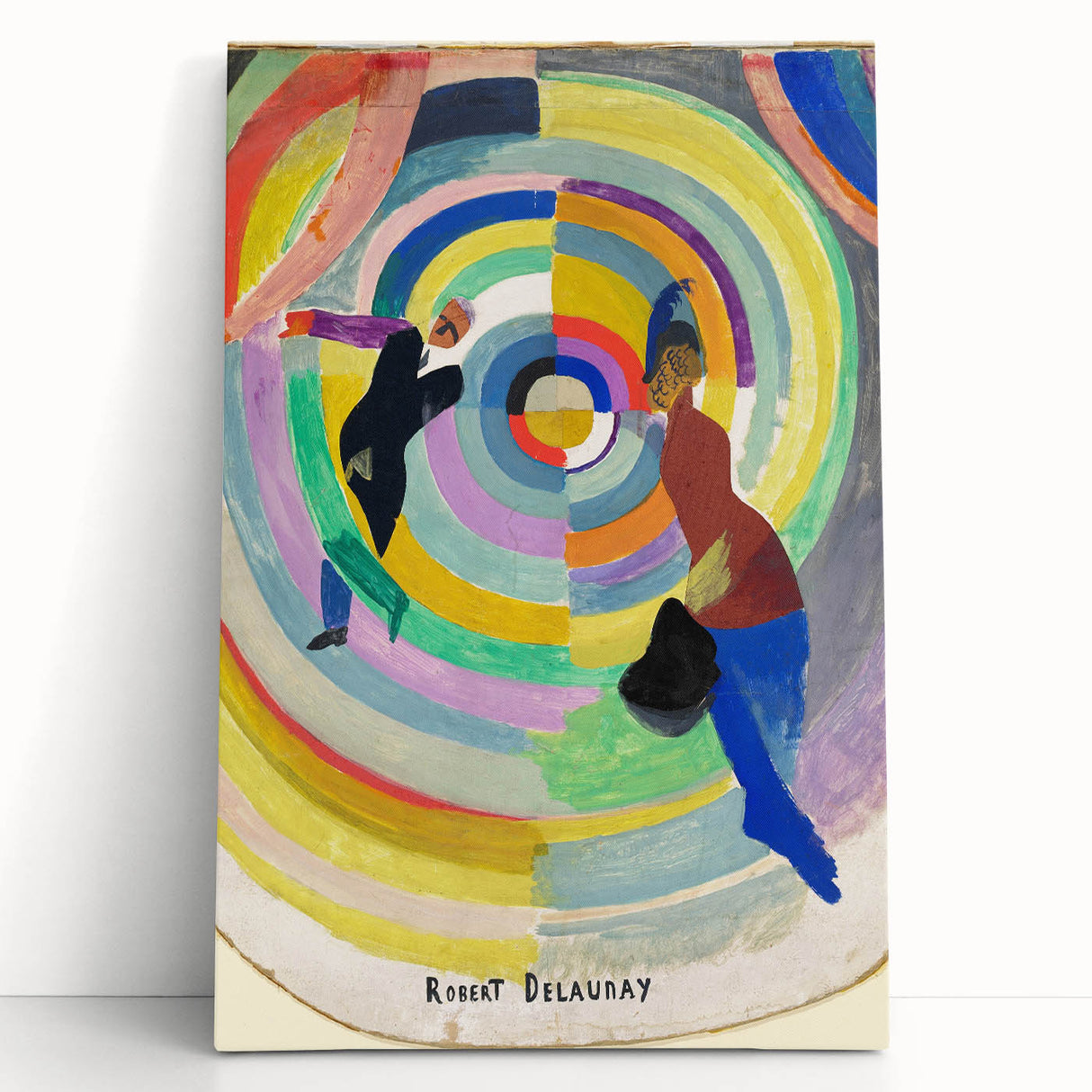 Dynamic Colorful Cubism Art - Abstract Circle and Figures Wall Decor
