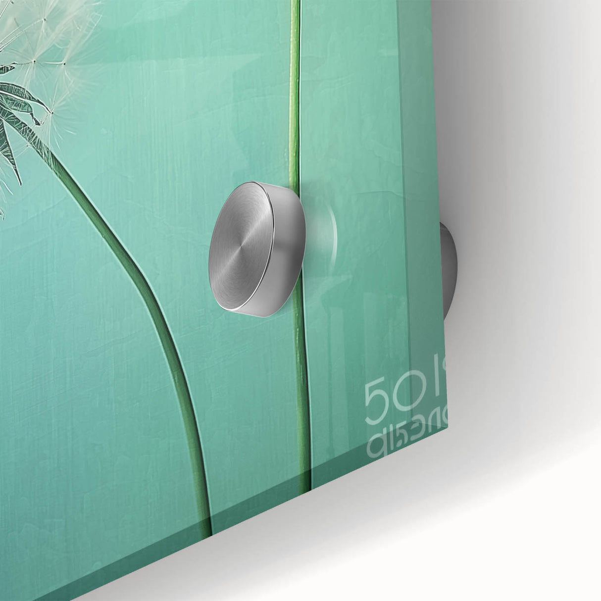Close-up of a vibrant floral and botanical acrylic glass design showcasing intricate details and colors, ideal for modern home decor and art enthusiasts.