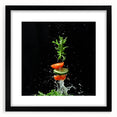 Extra large framed abstract art print featuring colorful, textured fruits, ideal for living room decor.
