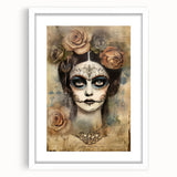 Ethereal Sugar Skull Woman – Día de los Muertos Wall Art