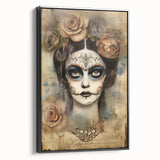 Ethereal Sugar Skull Woman – Día de los Muertos Wall Art
