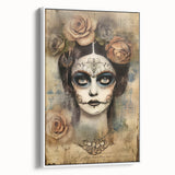 Ethereal Sugar Skull Woman – Día de los Muertos Wall Art