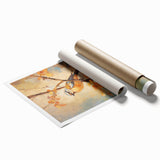 Autumn Bird on Branch - Fall Wall Art Canvas Print