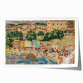 Modern Beach and Village Scene - Contemporary Art Print for Trendy Home Decor