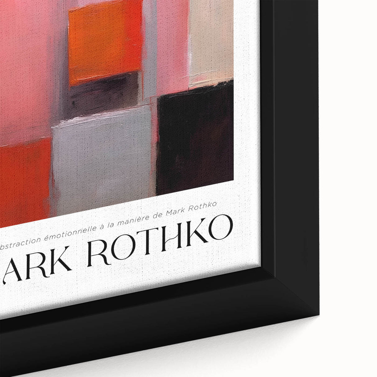 Extra large framed canvas featuring a textured, black wall art with colorful abstract elements, ideal for living room decor.