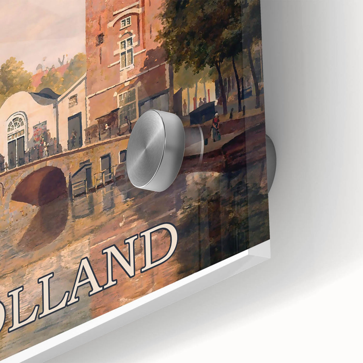 Amsterdam Retro Travel Poster | Vintage Canal View Print