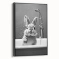 Bathroom Framed Art - Charming Bunny in Bathtub