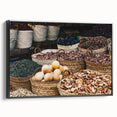Black and white framed canvas of an Egyptian landscape, ideal for bedroom wall decor.