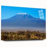 Acrylic print of a large abstract depiction of a Kenyan landscape, featuring earthy tones.