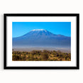 Extra large abstract art print depicting a colorful, textured African scenery on a framed canvas.
