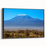 Black and white framed canvas of a Kenyan landscape, ideal for bedroom wall decor.