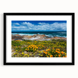 Extra large abstract art print depicting a vibrant, textured African scenery on a framed canvas, ideal for living room decor.