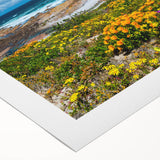 Art deco poster featuring a stylized South African landscape in muted earth tones on rolled canvas.