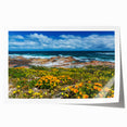 Extra large rolled print of a South African scenery with vibrant floral elements, ideal for dining room wall art.
