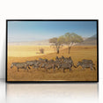 Large abstract wall art depicting the Tanzanian landscape in muted earth tones on a framed acrylic.