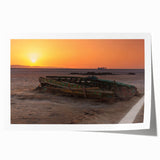 Extra large rolled print of a Tunisian landscape featuring muted earth tones.
