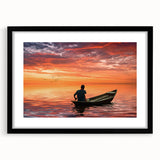 Extra large abstract art print featuring vibrant, colorful textured scenery of Bangladesh on a black framed canvas.