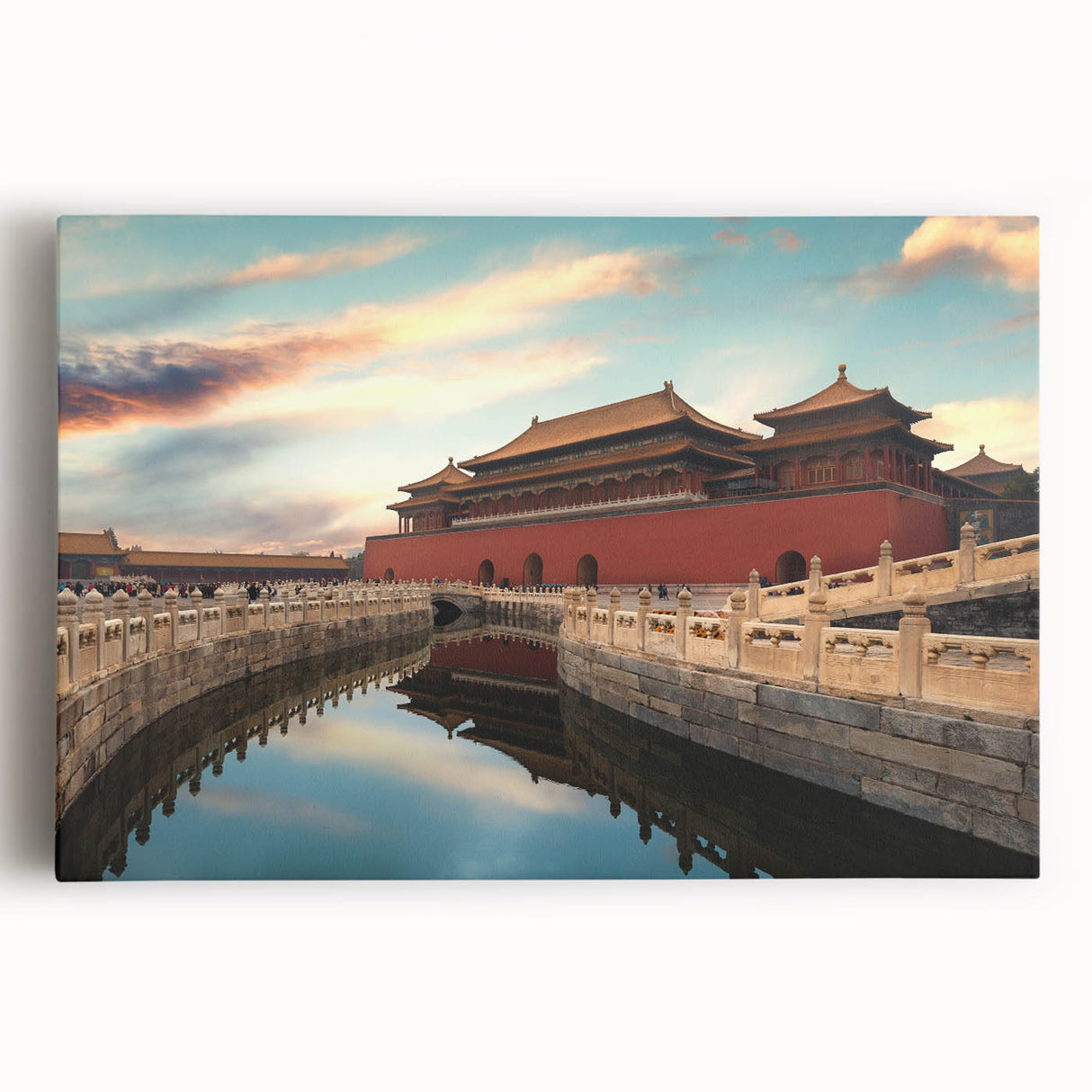 Black and white photograph of the Beijing skyline on large stretched canvas, suitable for kitchen wall art.