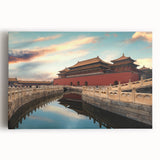 Black and white photograph of the Beijing skyline on large stretched canvas, suitable for kitchen wall art.
