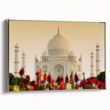 Landscape art painting of a colorful Indian scenery on framed canvas, ideal for adding cultural flair to a living space.