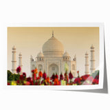 Rolled print of a serene Indian landscape with vibrant green and yellow tones, ideal for art wall dining room decor.