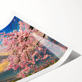 Extra large wall art featuring line art flowers in a minimalist Japanese style, printed on rolled canvas.