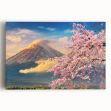 Black and white large art print of a Japanese landscape on stretched canvas, ideal for kitchen wall art.