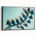 Black and white landscape art painting of Maldives on framed canvas, ideal for bedroom wall decor.