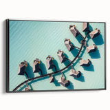 Black and white landscape art painting of Maldives on framed canvas, ideal for bedroom wall decor.