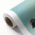 Art deco poster of Maldives scenery on rolled canvas, featuring turquoise ocean and palm trees, ideal for nursery wall art.