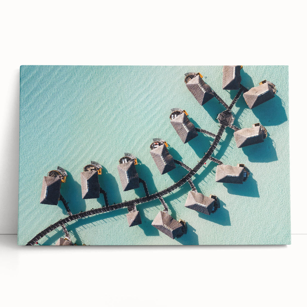 Black and white photo of the Maldives on stretched canvas, ideal for kitchen wall art or bedroom ambiance.