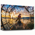 Acrylic print of a Myanmar landscape in muted earth tones, ideal for bedroom or dining room decor.