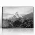 Large abstract wall art depicting Mount Everest in muted earth tones on a framed acrylic, suitable for modern art wall decor.