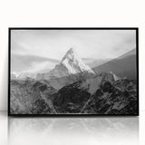 Large abstract wall art depicting Mount Everest in muted earth tones on a framed acrylic, suitable for modern art wall decor.
