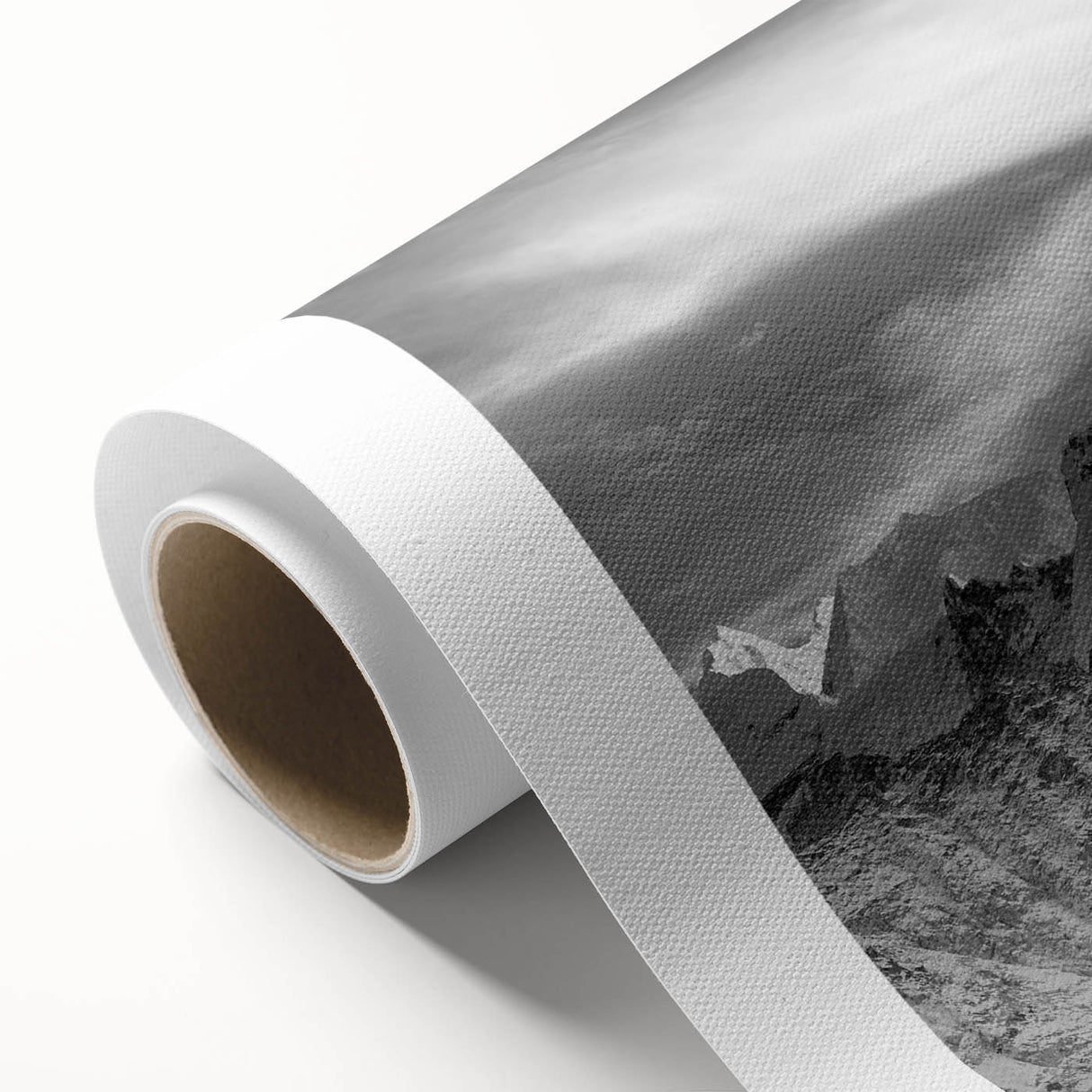 Art deco poster of Mount Everest in muted blue tones on rolled canvas, ideal for nursery wall art.