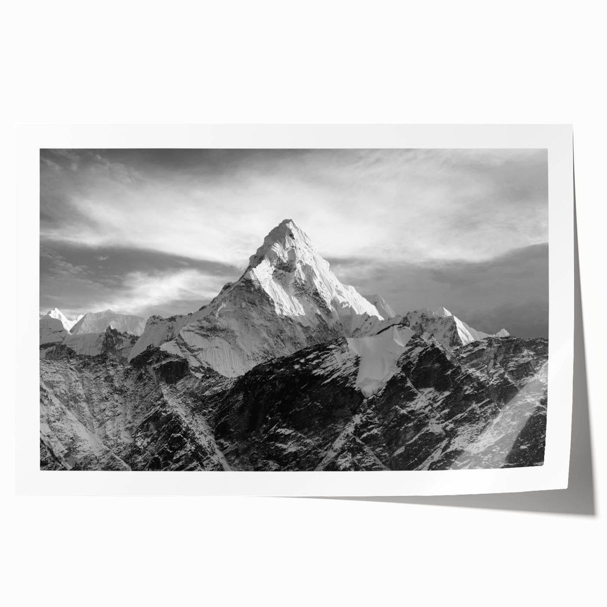 Extra large rolled print of Mount Everest in muted earth tones, ideal for art wall dining room.