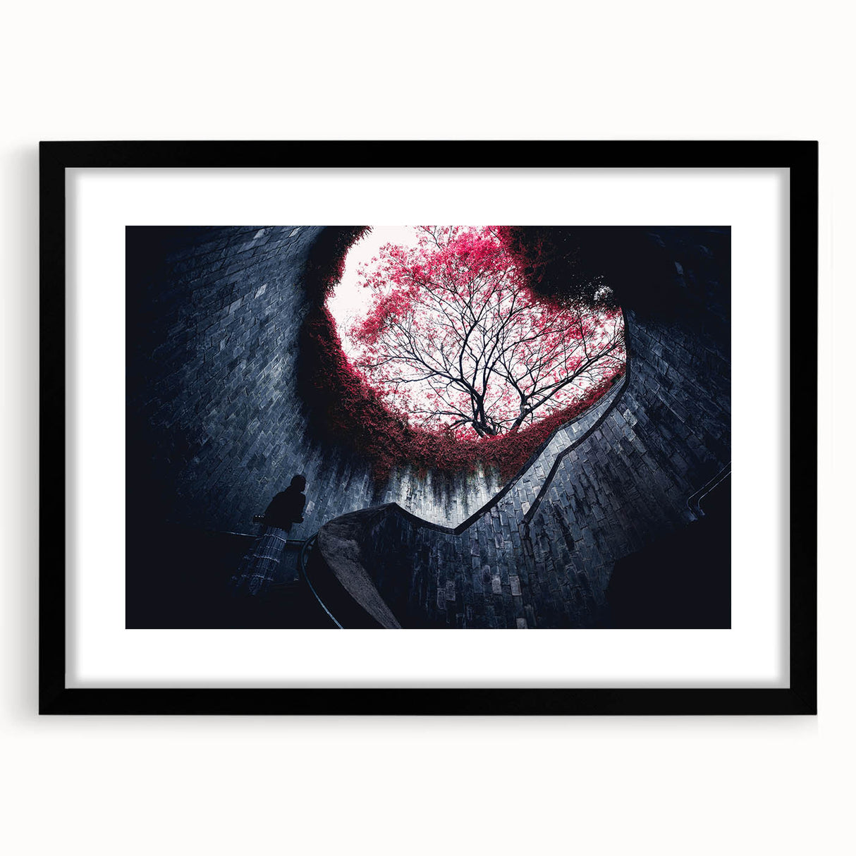 Extra large abstract art print of a colorful, textured Singapore skyline on a black framed canvas.