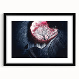 Extra large abstract art print of a colorful, textured Singapore skyline on a black framed canvas.